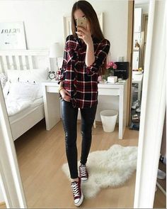 Mommy Of Two, Outfit Ideas Edgy, Spring Fashion Outfits, Casual Chic Outfit, Amelie, Women's Plaid Shirt, Chic Outfits