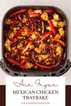 mexican chicken tray bake with text overlay