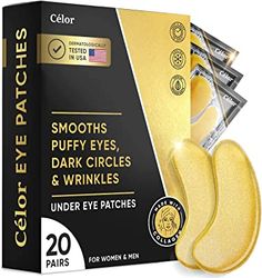 Under Eye Patches (20 Pairs) - Golden Under Eye Mask Amino Acid & Collagen, Under Eye Mask for Face, Dark Circles and Puffiness, Beauty & Personal Care Mask For Face, Skin Care Center, Under Eye Patches, Brightening Skincare, Gold Eye Mask, Under Eye Mask, Dark Circles Under Eyes, Eye Patches, Beauty Finds