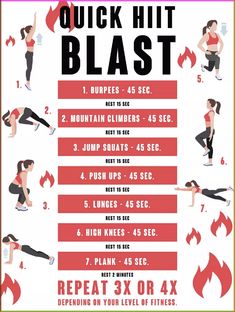 a poster with instructions on how to do the quick hit blast