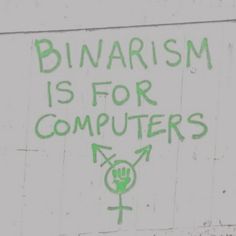 graffiti written on the side of a building that says bivarism is for computers