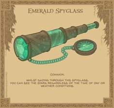 the emerald spyglass is on display in this poster