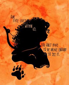 the silhouette of a person with an animal's paw on it, in orange and black