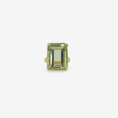 Details Rosanne Pugliese 18k yellow gold & large emerald-cut green beryl ring with double band, size 7. The stone measures approximately 11/16″ x 1/2″ & is set in Rosanne’s double prong setting. - green beryl - 18k yellow gold - size 7 Sizing This ring can be resized. Please allow 2 - 6 weeks. Inquire about sizing fee. Green Beryl Ring, Luxury Green Octagon Rings, Luxury Yellow Gold Rings With Green Amethyst, Formal Green Emerald Ring With Rectangular Stone, Formal Rectangular Green Emerald Ring, Emerald Cut Green Amethyst Yellow Gold Jewelry, Luxury Rectangular Green Emerald Ring, Luxury Square Cut Green Emerald Ring, Green Faceted Emerald-cut Emerald Ring