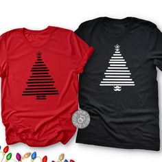 Christmas Tree Relaxed Fit Tee for Him and Her /// #beforetheidos #christmas #christmastree #mrandmrs #funnychristmas His And Her Shirts, Reindeer Pajamas, Bride Tee, Couples Shirts, Cute Christmas Shirt, Married Shirt, Shirts Cute, Honeymoon Shirts, Cute Christmas Shirts