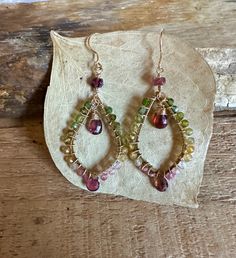 Gold filled hoop earrings with faceted tourmaline gemstones Gold Filled Hoops, Earring Ideas, Tourmaline Gemstone, Wire Earrings, Jewelry Earrings Hoops, Gold Hoop, Gold Hoop Earrings, Wire Wrapping, Tourmaline