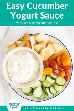 an easy cucumber yogurt sauce with just 5 simple ingredients is the perfect appetizer