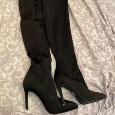 Black Fashion Nova Boots Grey Thigh High Boots, Black Over Knee Boots, Lace Knee High Boots, Club Heels, Turquoise Boots, Thigh High Stiletto Boots, Over Knee Boots, Platform Boots Chunky, Fashion Nova Shoes