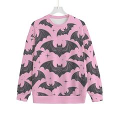 Pastel Goth Bat Pink Sweatshirt - Etsy