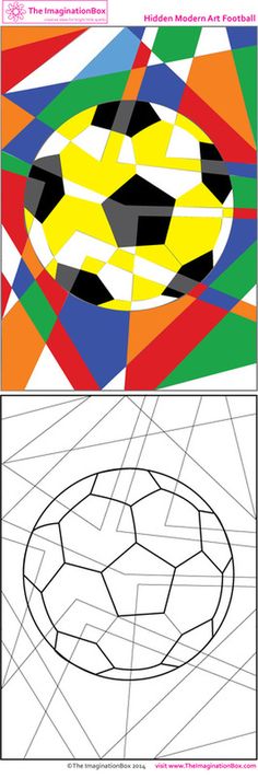 an image of a soccer ball with different colors and shapes in the bottom right corner