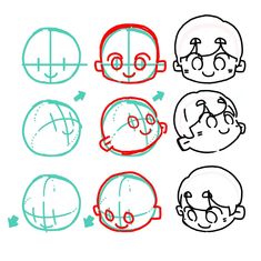 how to draw cartoon faces step by step