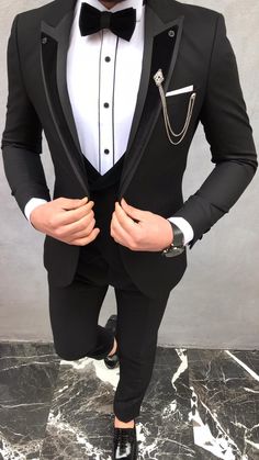 Suits For Matric Farewell, Full Black Suit With Red Tie, Red Homecoming Outfits For Guys, Black And Red Suit For Men Wedding, Red And Black Wedding Suit, Red And Black Suit For Men, Suit For Farewell, Black Suit With Red Accents, Black Suit With Red Tie