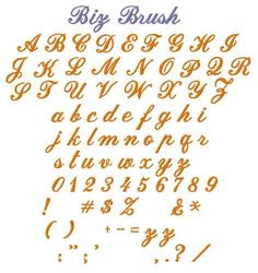 Biz Brush Embroidery Font