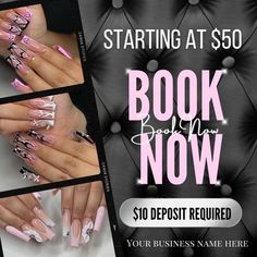 Instagram Post Templates by Kerry Promo Flyer, Business Nails, Nail Salon Decor, Graphic Design Tutorials Learning, Lash Room, Flyer Ideas, Graphic Design Lessons, Sale Flyer, Business Hairstyles