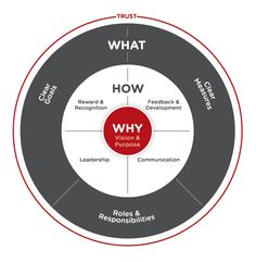 a diagram with the words, what, how and why in red on top of it