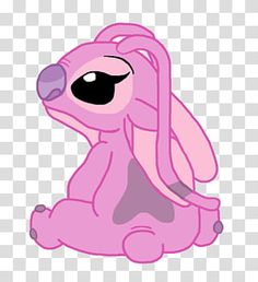 pink rabbit sitting on the ground, cartoon character transparent background png clipartion