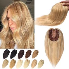 Brand: Rich Bria Retail Value: 124 Price: Firm Hair Toppers For Women With Thinning Hair Real Human Hair Toppers Hair Pieces For Women No Bangs Clip In Hair Toppers For Hair Loss Grey Hair 14 Inch #12p613 Golden Brown Mix Bleach Blonde Top-7.22.23 Human Hair Toppers For Thinning Hair, Hair Toppers Before And After, White Hair Extensions, Hair Toppers For Women, Hair Pieces For Women, Bellami Hair Extensions, No Bangs, Human Hair Toppers, Long Human Hair Wigs