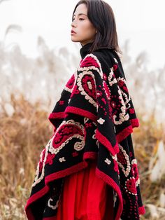 Ethnic style wool shawl, women's autumn and winter cape blanket, oversized scarf, thickened warmth, shawl split shawl Size：130*160cm Material：Cashmere Cape Blanket, Winter Cape, Oversized Scarf, Wool Shawl, Ethnic Style, Animal Jewelry, Ethnic Fashion, Womens Fall, Trending Now