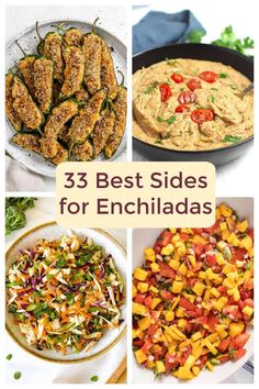 the best side dishes for enchiladas are in this roundup with text overlay