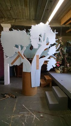 a large paper cut out of a tree