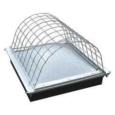 a metal roof with an opening on the side