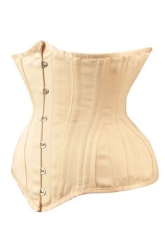 This matt cream satin Expert Waist Training underbust corset contains double spiral steel bones meaning it is the ultimate in comfort and support simultaneously. A great bridal corset to smooth that figure and cinch in that waist up to 5" on your wedding day or a great choice to wear under any garments to create an hourglass shape. Designed for a longer torso with a shaped top edge and hip gores. Style: Longline,Underbust Corset Features: Cord Lacing,Hip Gores,Steel Busk Colour: Ivory Achievable Waist Trainer For Men, White Suspenders, Corset Training, Bridal Corset, Waist Cincher Corset, Corset Shirt, Corset Pattern, Lace Tights, Gothic Corset