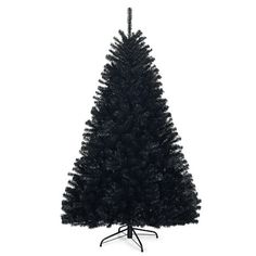 a black christmas tree on a white background