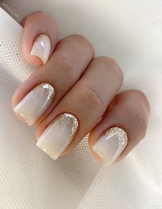 Ombre Gel Nails, White Gel Nails, Hello Nails, Makeup Hairstyles, Nails Now, Modern Nails