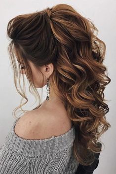 Mob Dress, Curls For Long Hair, Long Face Hairstyles, Face Shape Hairstyles, Hairstyle Inspiration, A Ponytail, Bride Hair, Long Curls, Trending Hairstyles