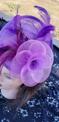 Mini Hat Feather Hair Clip Sinamay Hat For Wedding Cocktail Party. This listing is for one purple fascinator hat.It does have 1 alligator clip inside. There are other colors you can find at my store. 100% Brand New & High Quality. Specifications: Color: purple Size: One Size Package Included: 1 pc Women Chic Fascinator Hat Notes:This item is handmade,so each item is unique and may be sightly differ from one another. Materiel : feather/sinamay fabric/nylon. Difference in color may be caused b Purple Feather Headpieces For Spring, Purple Feathered Headpieces, Purple Feathered Headpieces For Kentucky Derby, Adjustable Purple Headpiece For Formal Events, Purple Mini Hats With Feathers For Kentucky Derby, Summer Purple Feathered Fascinator, Elegant Purple Feathered Headpiece, Purple Feathered Mini Hat For Summer, Purple Feathered Mini Hats For Kentucky Derby