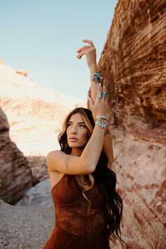 She’s got that cowgirl spirit, loaded up with handcrafted Turquoise jewelry. Kiersten and Yesenia Bailey Photography create magic for us here at Turquoise Tuesday taking our handcrafted Turquoise rings, necklaces and bracelets to Las Vegas for this cowgirl aesthetic shoot.‌ #cowgirl #lasvegas  #turquoise #turquoisejewelry #turquoiserings #turquoisenecklace #handcraftedjewelry #CowgirlStyle #MontanaMoments #TurquoiseLove #WesternGlam #ArtisanJewels #CowgirlChic #cowgirlaesthetic Necklaces And Bracelets