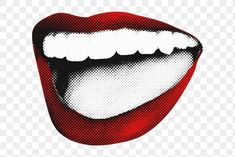 an open mouth with white teeth and red lipstick on the lips, transparent background png