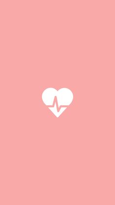 a heart with a heartbeat on it against a pink background