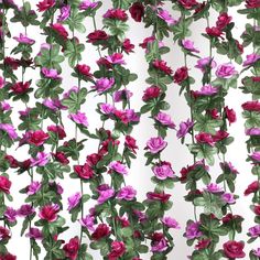 PRICES MAY VARY. 🌷PACKAGE INCLUDED: There are 8 strands flower garlands and 20 cable ties in the package. Each flower garland is 8.2 feet /2.5 meters long, and 8 strands are 66 feet /20 meters in total. 45 flowers and 45 leaves make up a rose vine. In the delicate outer packaging, flower vines are packaged independently to avoid entanglement. 🌷PREMIUM MATERIALS: All the flower heads and leaves of the rose vines are made of premium silk cloth, and the cane parts are made of sturdy plastic, whic Vines For Bedroom, Rose Flower Garland, Table Birthday, Flower Vines, Flowers Vines, Garland Decoration, Rose Vine, Rose Garland, Rose Vines