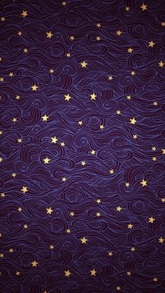 a blue background with stars and waves