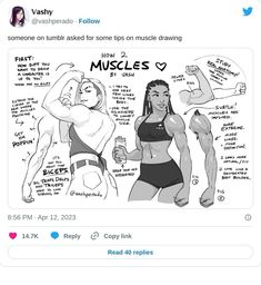 an image of two women with muscles drawn on them