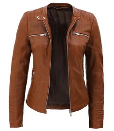 Women's Cognac Hooded Leather Jacket
Try this outstanding women's cognac hooded leather jacket for your casual use. It has a slim-cut style, button strap collarless jacket with a removable hood with drawstrings, four outside pockets for storage, panel design shoulder, and cuffs for a perfect classy look. Fitted Leather Biker Jacket With Detachable Hood, Leather Biker Jacket With Double-lined Hood, Leather Jacket With Detachable Hood For Fall, Hooded Leather Jacket For Work, Fall Leather Jacket With Detachable Hood, Brown Leather Jacket With Double-lined Hood For Fall, Fitted Biker Jacket With Double-lined Hood For Fall, Fitted Leather Jacket With Detachable Hood For Fall, Brown Hooded Leather Jacket