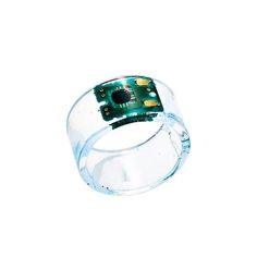 an electronic device in a clear ring on a white background