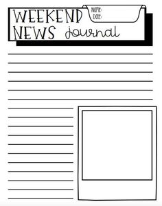 a black and white newspaper with the words weekend news journal written on it's side