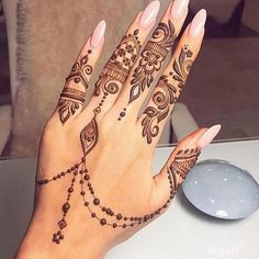 henna tattoo on the hand and fingers is an excellent idea for someone to do