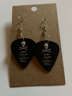 Handmade earrings from guitar picks Nickel-free Music-themed Jewelry For Concerts, Guitar Pick Earrings, Laser Projects, Rock N’roll, Guitar Picks, Guitar Pick, Rock N, Handmade Earrings, Rock N Roll