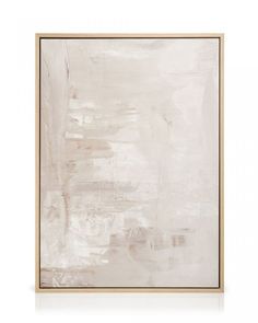 an abstract painting with white and beige colors