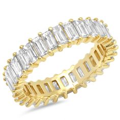 14K Gold Diamond Vertical Baguette Ring  Carat Weight: 3.4cts. Please allow 4 weeks for production Wedding Rings Baguette, White Wedding Rings, Wide Gold Band, Diamond Eternity Rings, Emerald Eternity Band, Stacking Rings Wedding, Gold Stacking Rings Wedding, Wedding Band Rings, Gold Stacking Rings