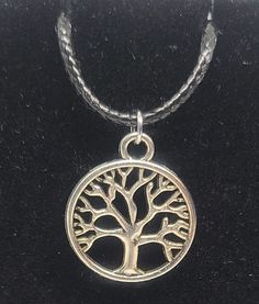 Tree of Life (large) Necklace 17.5 inches, adjustable Adjustable Charm Necklace With Round Pendant, Adjustable Tree Of Life Pendant Jewelry, Spiritual Charm Necklace With Adjustable Round Pendant, Adjustable Spiritual Charm Necklace With Round Pendant, Adjustable Round Metal Necklace, Adjustable Nickel-free Pendant Necklace, Adjustable Necklace With Lobster Clasp, Symbolic Silver Necklaces With Adjustable Size, Adjustable Silver Symbolic Necklace