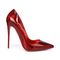 Christian Louboutin 'So Kate 100' pumps in red holographic patent leather with a stiletto heel and a pointed toe. Includes dust bag. Brand = Christian Louboutin Size = 40 Condition = 8/10, Very good. Material = Patent leather Heel Height = 130mm SKU = 22279-11 Shoe Goals, Red Holographic, Christian Louboutin So Kate, Red 40, So Kate, Patent Leather Heels, Sneaker Collection, Bag Brand, Dress Red