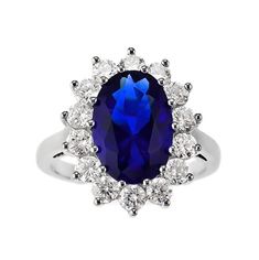 Sterling Silver Cubic Zirconia Simulated Blue Sapphire Sterling Silver Blue Sapphire Rings, Kate Middleton Engagement Ring, Diana Engagement Ring, Royal Engagement Rings, Princess Diana Ring, Diana Ring, Royal Rings, Diana Wedding, Favorite Engagement Rings