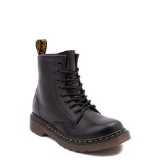 Dr. Martens 1460 8-Eye Boot - Little Kid / Big Kid - Black | Journeys Classic Combat Boots With Round Toe For Streetwear, Round Toe Combat Boots With Lacing For Streetwear, Leather Footbed Combat Boots With Round Toe For Streetwear, Leather Footbed Combat Boots For Streetwear, Casual Steel Toe Lace-up Boots For Streetwear, Casual Combat Boots With Reinforced Toe For Streetwear, Classic High-top Steel Toe Combat Boots, Classic Ankle Combat Boots For Streetwear, Classic Combat Boots For Streetwear In Fall