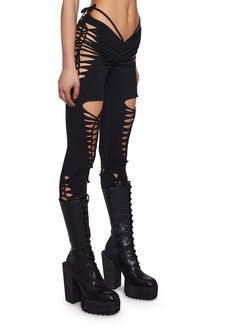 Darker Waves Cut Out Shredded Leggins- Black – Dolls Kill Rob Zombie Pants, Gothic Stretch Bottoms For Club, Gothic Stretch Bottoms For Night Out, Edgy Ripped Bottoms For Concert, Fitted Alternative Style Bottoms For Club, Punk Style Stretch Bottoms For Club, Edgy Stretch Elastane Pants, Stretch Edgy Pants For Streetwear, Fitted Bottoms With Cut-out Waist For Night Out