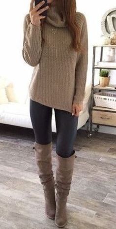 Cute and Comfy Outfits for Thanksgiving - Society19 Fall Fashion Coats, Look Legging, Chic Winter Outfits, Outfit Jeans, Cute Winter Outfits, Winter Outfits For Work, Cute Fall Outfits, Casual Winter Outfits