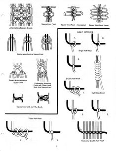 the instructions for how to tie a knot in different ways, including knots and loops